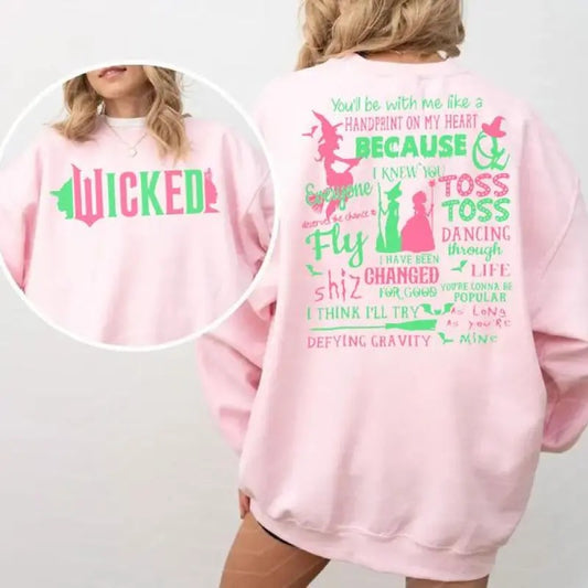 Wicked Glitter Shirt, Wicked Defy Gravity Broomstick Magic Wand Shirt, Wizard of Oz Movie Fan Sweatshirt, Changed For Good Shirt