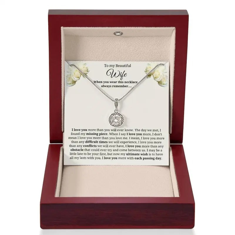Wife Gift From Husband, To My Wife Necklace Gift, Romantic Gifts For Wife Christmas, Anniversary Gifts For Wife, Love...
