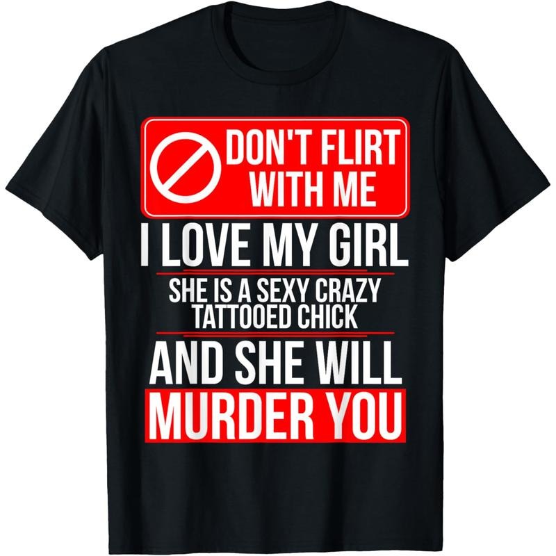 [100% Cotton] Crazy Tattooed Girlfriend/Wife TShirt - Boyfriend T-Shirt Golf Gift T-Shirt For Men Gunpla brand Women...
