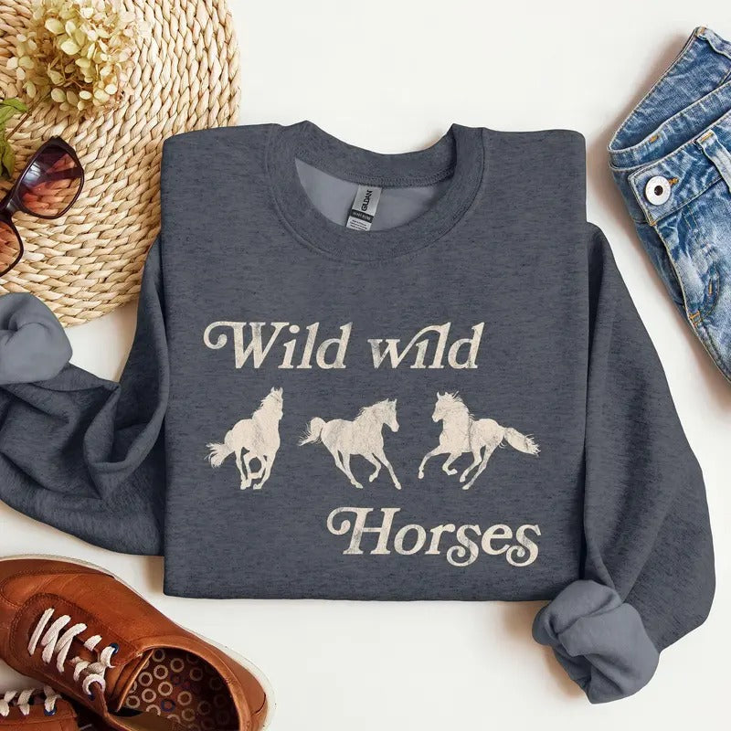 Wild Wild Horses, Country, Western Sweatshirt T-Shirts, Hoodie | DripVista.com