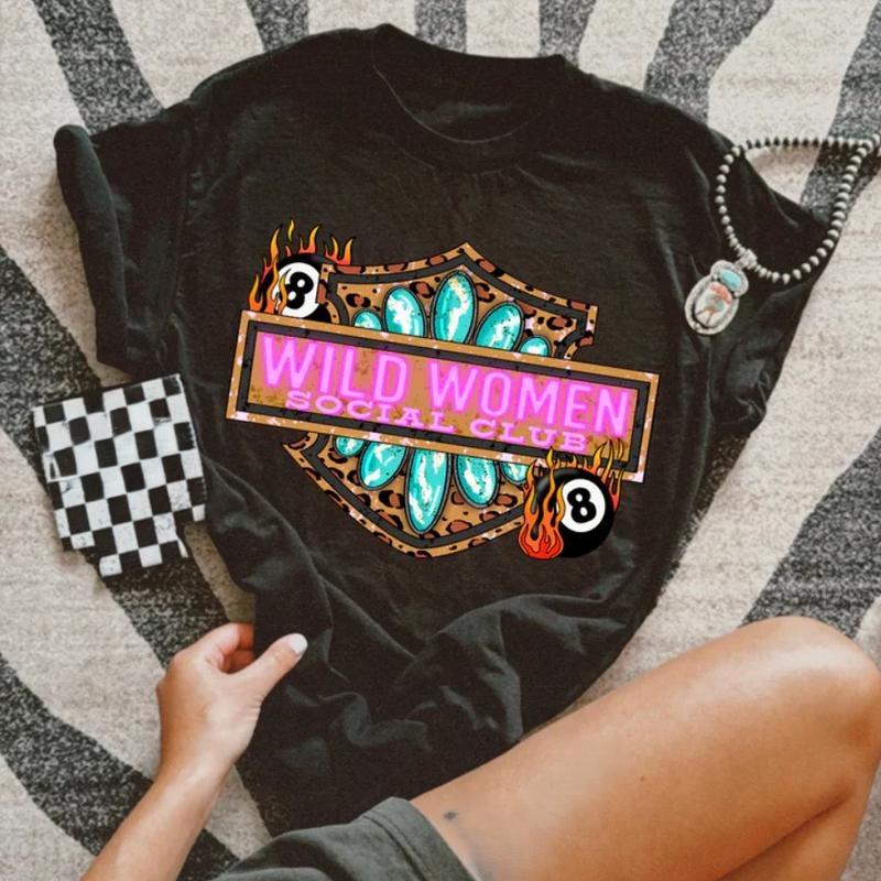 Wild Women Social Club Tee, vintage crewneck sweatshirts, western outfits women, cowgirl outfits, western clothing stuff tops, country concert outfits, western tops clothes, country girl stuff