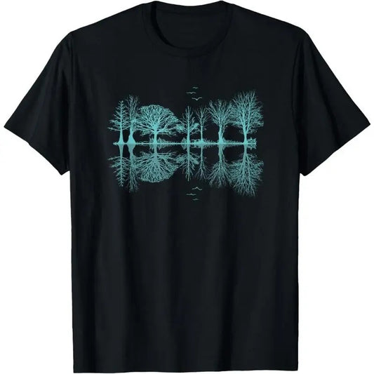 Wildlife Nature Forest Trees Reflection Outdoor Forest T-Shirt Made in USA