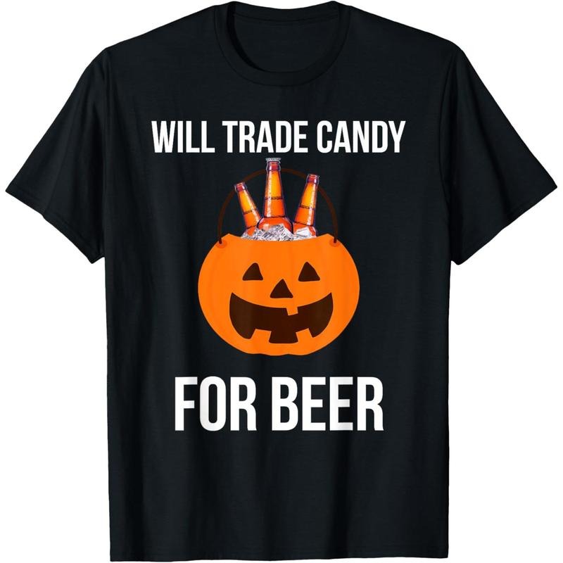Will trade candy for beer college Halloween costume adult T-Shirt made in us Hoodie, Sweatshirt | DripVista.com