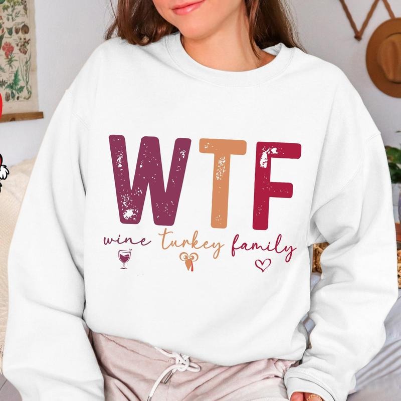 Wine Turkey Family Unisex Sweatshirt, Thanksgiving Gift Sweatshirt T-Shirts, Hoodie | DripVista.com