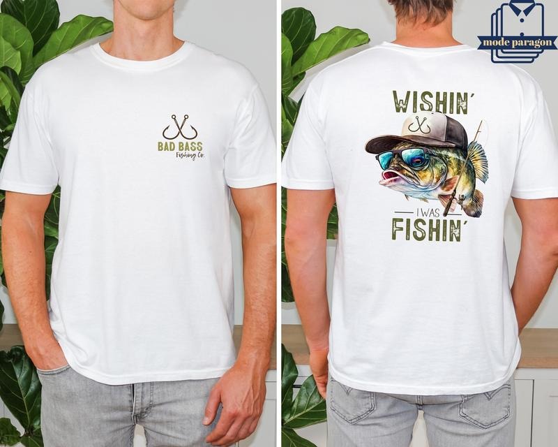 Wishin' I Was Fishin' T Shirt Hoodie Sweater Funny Fishing Shirt Biggest Catch Hoodie Cool Fisherman Tshirt Fisherman Gift Tee Trendy Lake Trip Tee