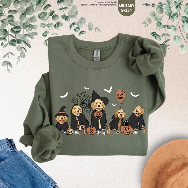 Witch Dogs Halloween Sweatshirt, Halloween Dogs Sweatshirt, Ghost Dog Halloween, Dog Owner Halloween Outfit, Halloween Party,Dog Lover  T-shirt, sweater and Hoodie