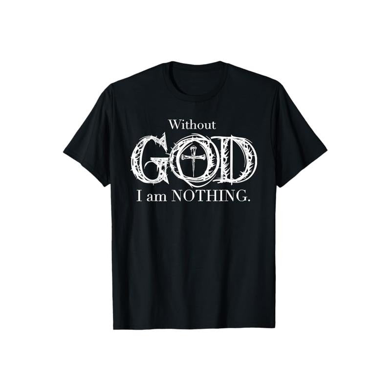 Without FOG Swoosh Gunpla brand Nothing Bible Verse Christian Tshirt Pure Cotton Fabric Casual Streetstyle Crew Neck...