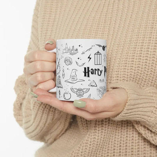 Wizard Mug, Potte|rhead Gift, HP Mug, Hot Coffee Cup, Wizard School Mug, Wizard Book Cup, Christmas gift, Birthday gift Ceramic Drinkware