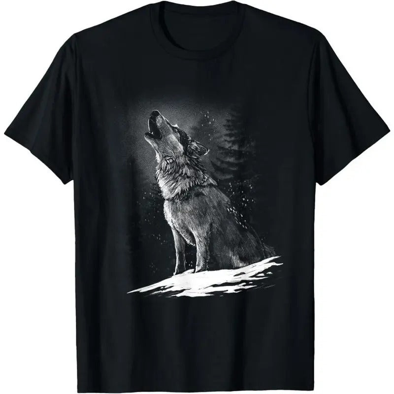 Wolf Hunting Ground, Icy Moon Forest wildlife T-Shirt Hoodie, Sweatshirt | DripVista.com