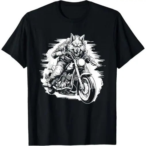 Wolf Motorcycle Animal Wolves - Wildlife Wolf T-Shirt Made in USA Hoodie, Sweatshirt | DripVista.com