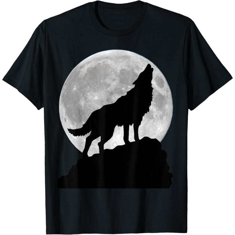 Wolf in moon light - Cool full dog pup howling T-Shirt made in usa Hoodie, Sweatshirt | DripVista.com