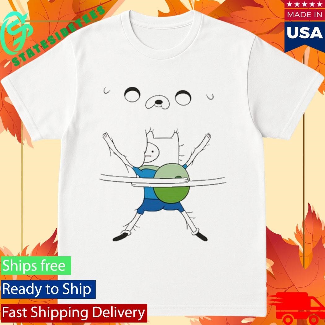 Woman Wearing Adventure Time Bro Hug Shirt