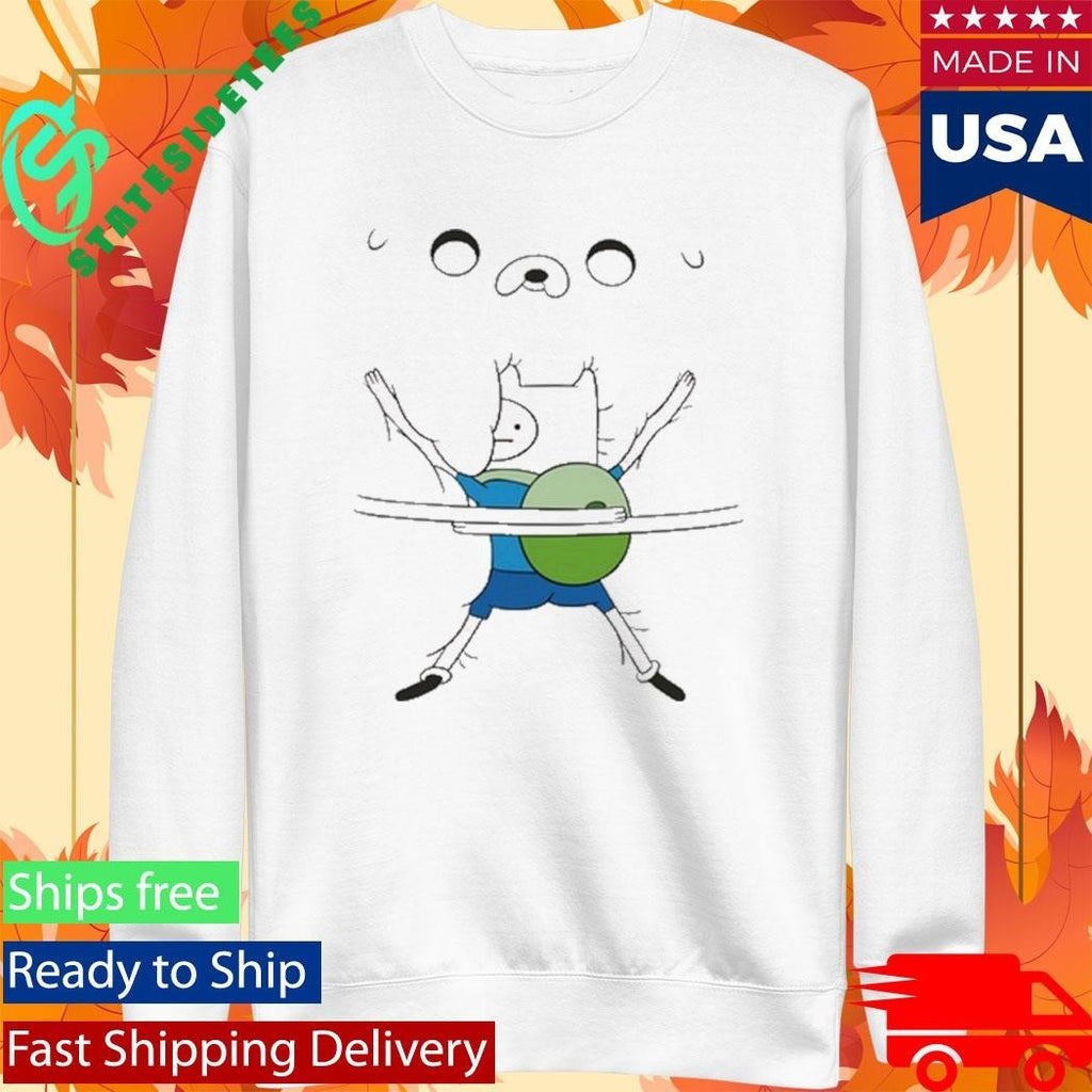 Woman Wearing Adventure Time Bro Hug Shirt