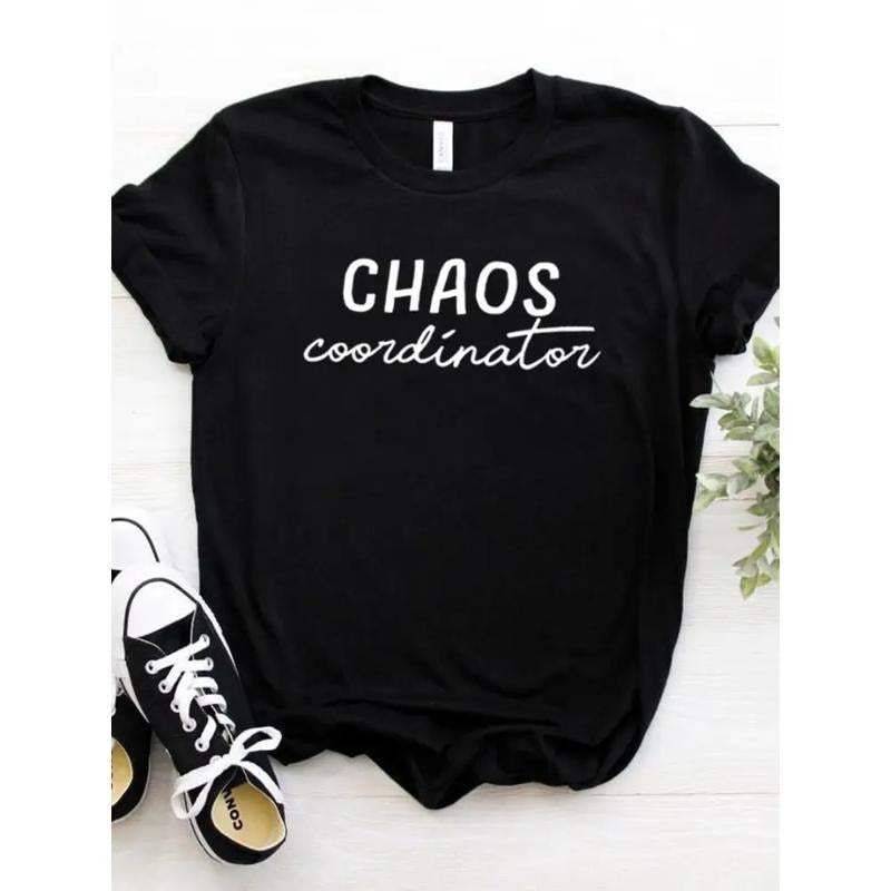 Women Lightsaber brand Shirt Chaos Coordinator Letters Print Tshirt Women Short Sleeve WB shield Neck Loose Lightsaber...