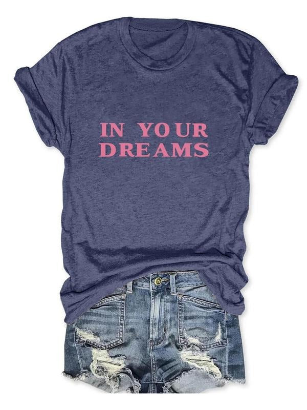 Women'WB shield " Red plumber brand Yours Dreams " Slogan Print Round Neck Graphic Tee, Vintage Trendy Casual Short...
