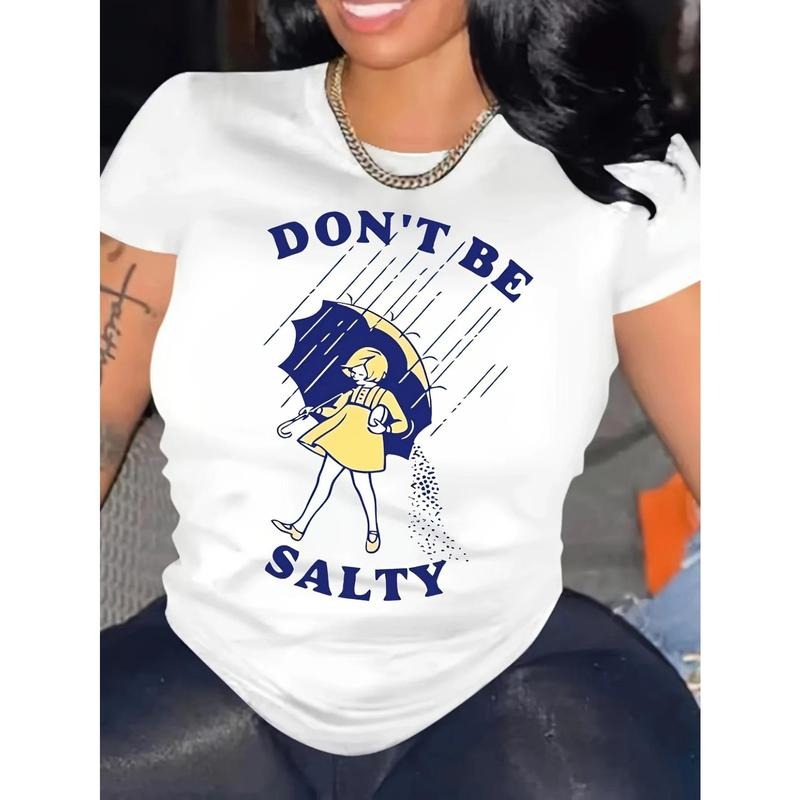 Women'WB shield "Don'Lightsaber brand Be Salty" Graphic Cotton Lightsaber brand-Shirt