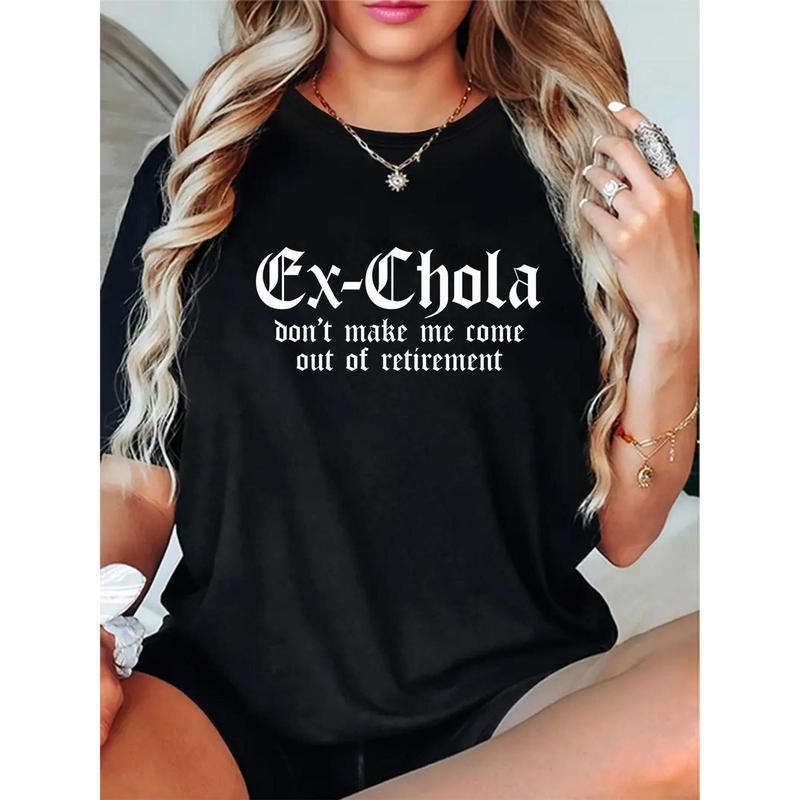Women'WB shield "Ex-Chola" Funny Graphic T-Shirt