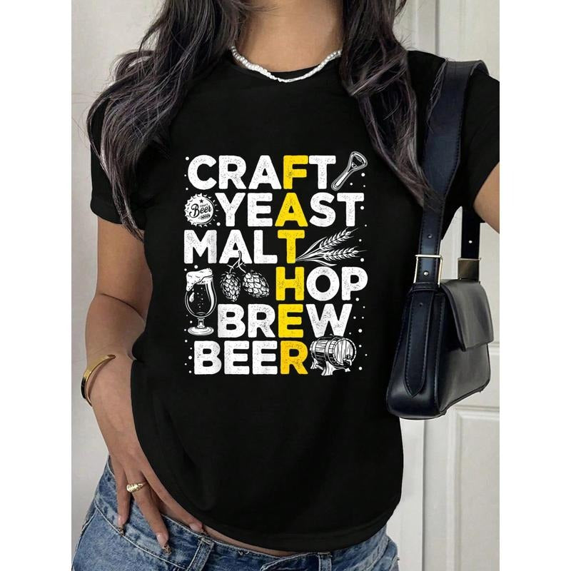 Women'WB shield Brew Dad Beer Brewer Graphic T-Shirt