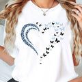 Women'WB shield Butterfly & Heart & Leopard Print Round Neck Tee, Casual Short Sleeve Crew Neck T-Shirt for Daily Wear, Ladies TNF for Spiky hair fighters Seasons