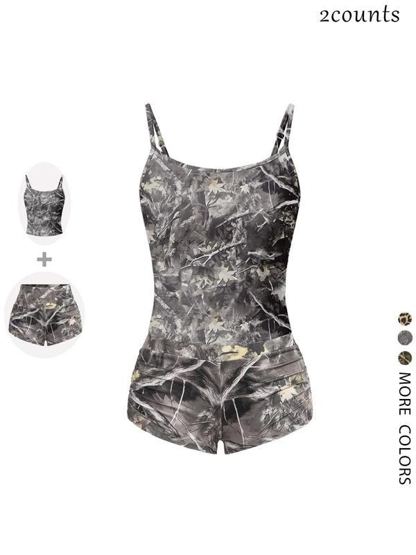 Women'WB shield Cami Top & Shorts Straw hat pirates Set, Casual Sleeveless Top & Shorts for Daily Wear, Ladies Summer TNF...