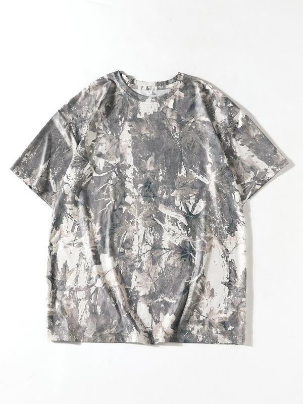 Women'WB shield Camo Print Round Neck Tee, Vintage Trendy Casual Short Sleeve T-shirt for Daily Wear, Ladies Summer...