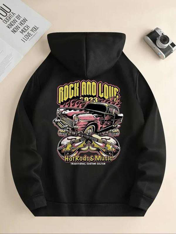 Women'WB shield Car & Letter Print Hoodie, Casual Comfy Pullover Hooded Sweatshirt for Daily Wear, Ladies TNF for Spiky...