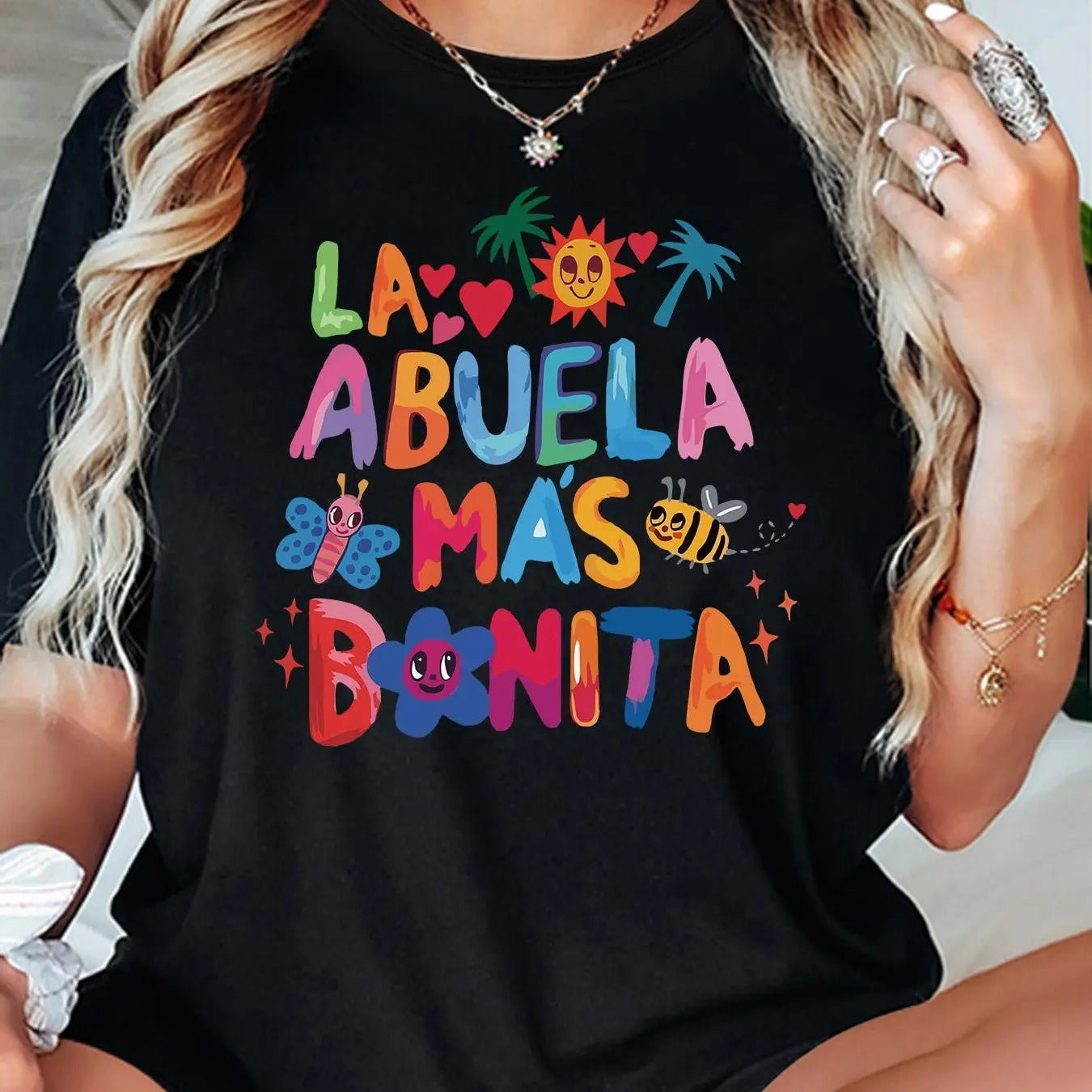 Women'WB shield Cartoon & Letter Print Round Neck Tee, Fashion Casual Crew Neck T-Shirt for Daily Holiday Vacation...