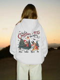 Women'WB shield Cartoon Christmas Print Drop Shoulder Hoodie, Fashion Casual Drawstring Pocket Hooded Sweatshirt for Daily Holiday Outdoor Wear, Women Clothing for Fall & Winter