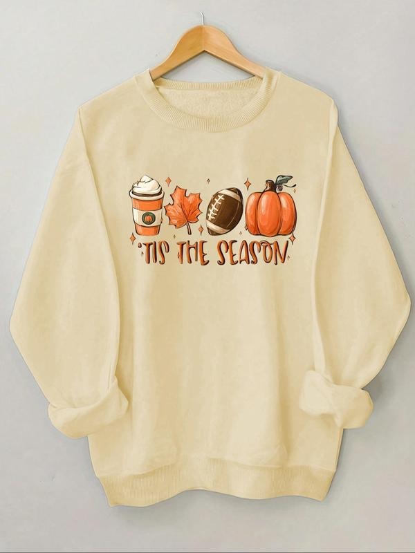 Women'WB shield Cartoon Graphic Print Crew Neck Sweatshirt, Casual Long Sleeve Pullover, Women'WB shield Fall & Winter...