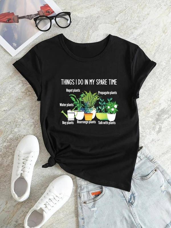 Women'WB shield Cartoon Graphic Print Round Neck Tee, Summer TNF Women, Casual Short Sleeve Crew Neck T-shirt for Summer,...
