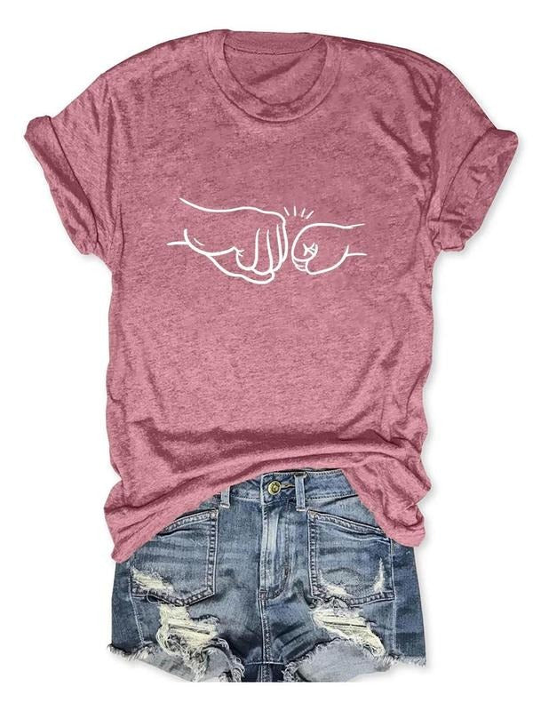 Women'WB shield Cartoon Hand Print Round Neck Tee, Casual Short Sleeve Crew Neck T-Shirt for Daily Wear, Ladies TNF for...