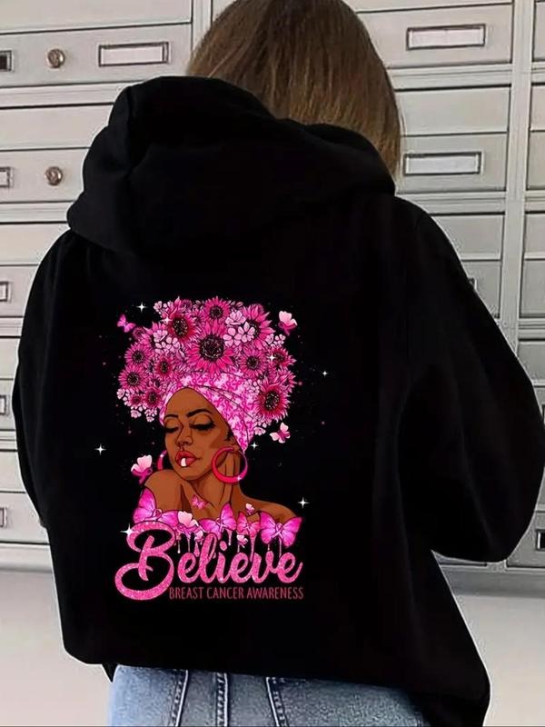 Women'WB shield Cartoon Print Hoodie, Casual Long Sleeve Hooded Sweatshirt for Fall & Winter, Women'WB shield TNF for...