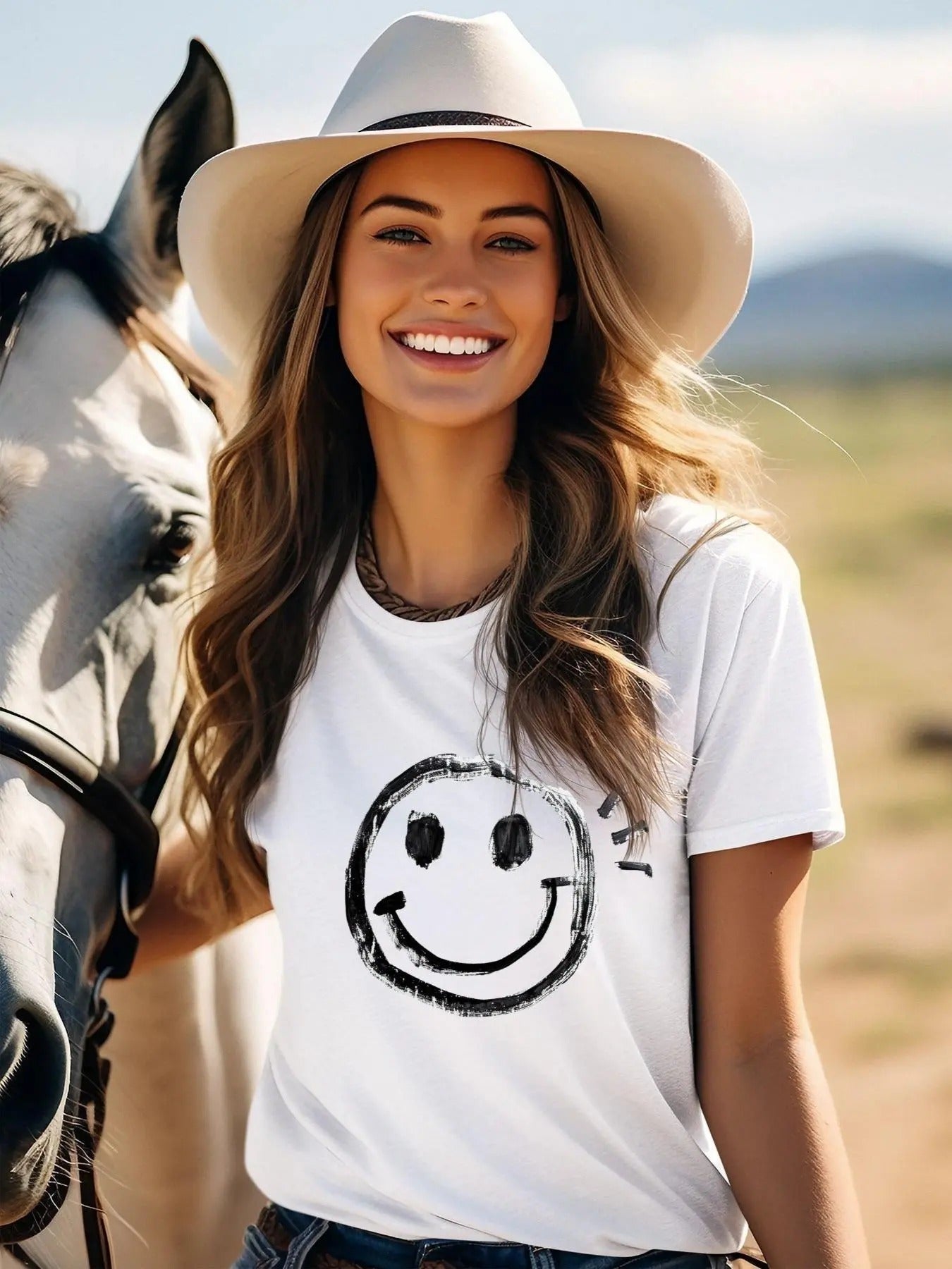 Women'WB shield Cartoon TNF Print Round Neck Tee, Fashion Casual Short Sleeve T-shirt for Daily Wear, Ladies TNF for...