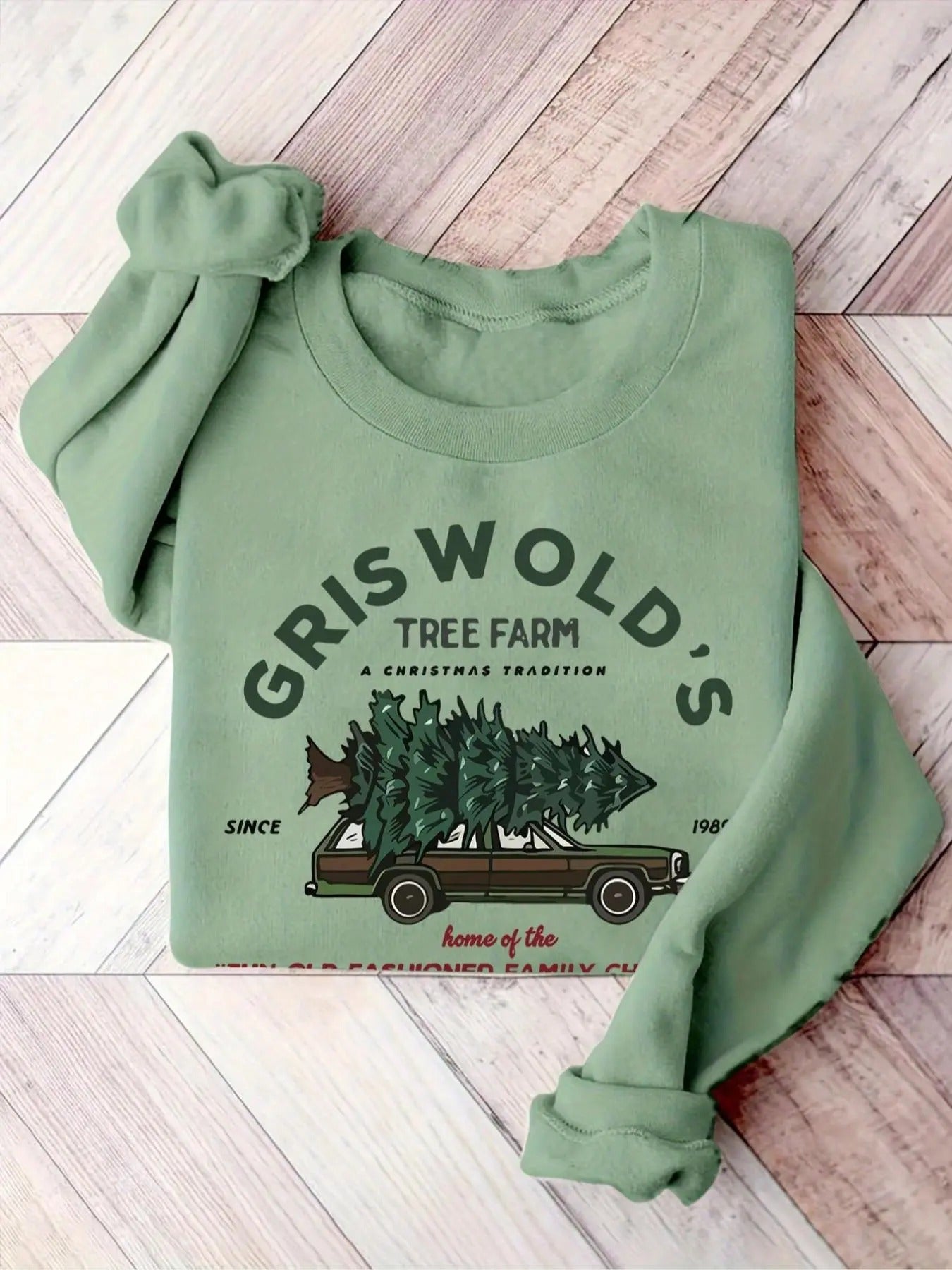 Women'WB shield Cartoon Tree Farm Print Crew Neck Pullover, Casual Long Sleeve Sweatshirt for Fall & Winter, Women'WB...