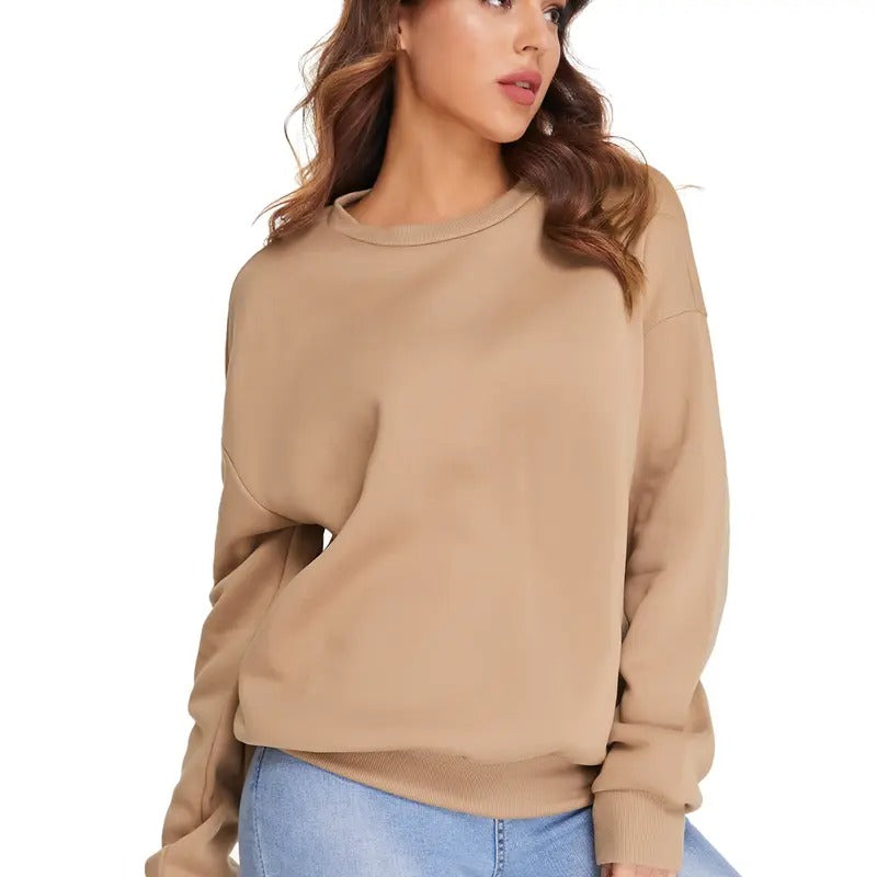 Women'WB shield Casual Cute Oversized Long Sleeve Round Crew Neck Sweatshirt Pullover Top T-Shirts, Hoodie | DripVista.com