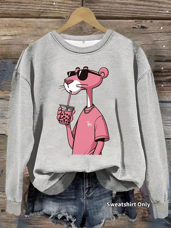 Women'WB shield Casual Leopard Print Pullover Sweater, FOG Long Sleeve Round Neck Sweatshirt, Comfortable Daily Wear...
