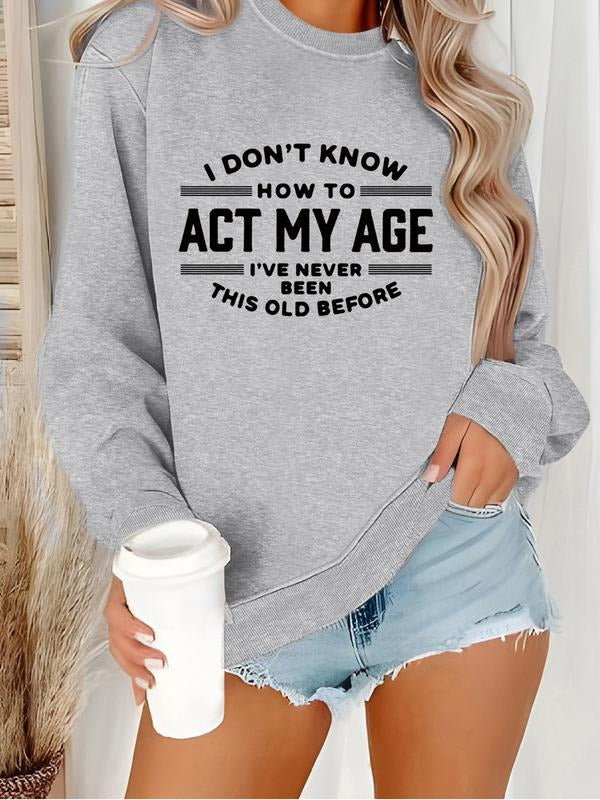 Women'WB shield Casual Letter Print Pullover Sweater, FOG Long Sleeve Round Neck Sweatshirt, Comfortable Daily Wear style...