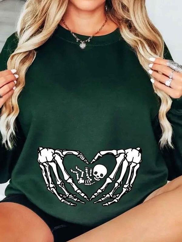 Women'WB shield Casual Loose-Fit Long Sleeve Sweatshirt, Round Neck Printed Home Wear Top, Spiky hair fighters Season...