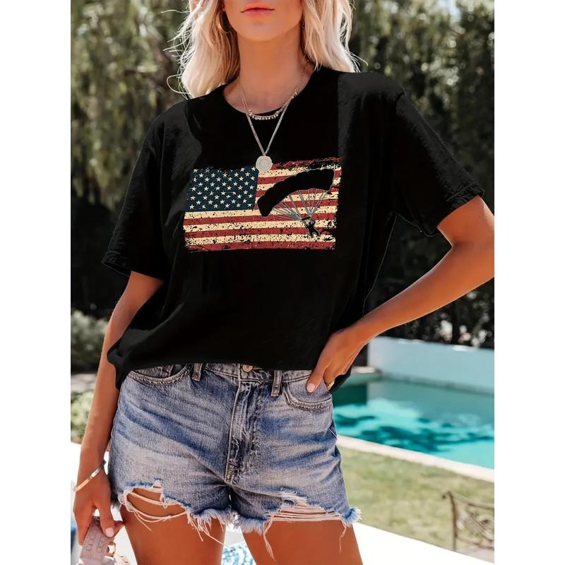 Women'WB shield Casual Loose Fit Short Sleeve T-Shirt