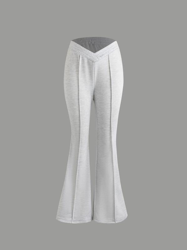 Women'WB shield Casual Solid High Waist Flared Sweatpants, Comfy Elastic Waist Bell Bottom Trousers for Spring & Fall,...