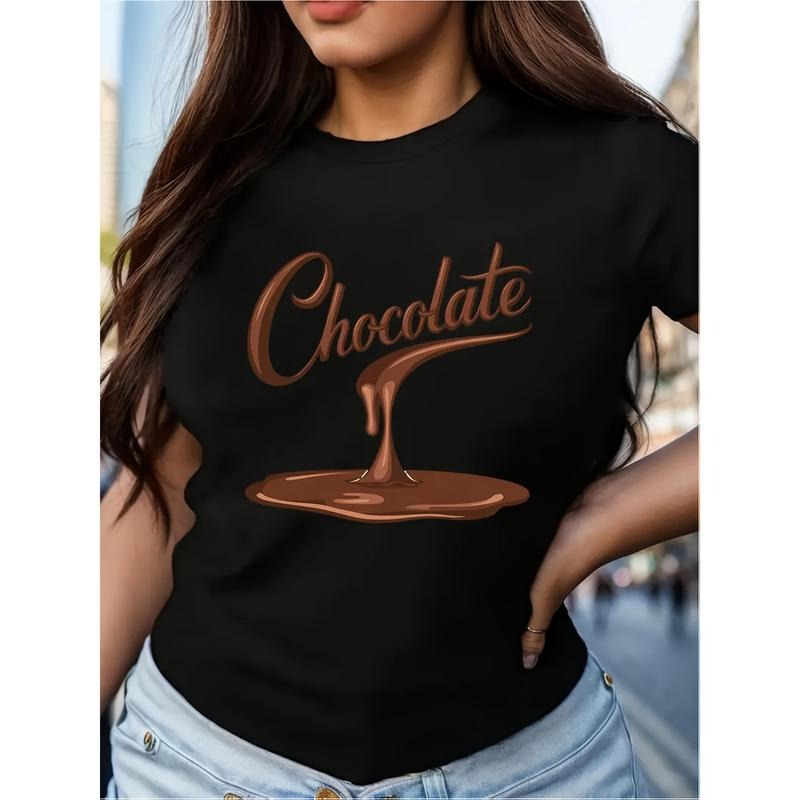 Women'WB shield Casual T-Shirt, Unique Chocolate Drip Pattern