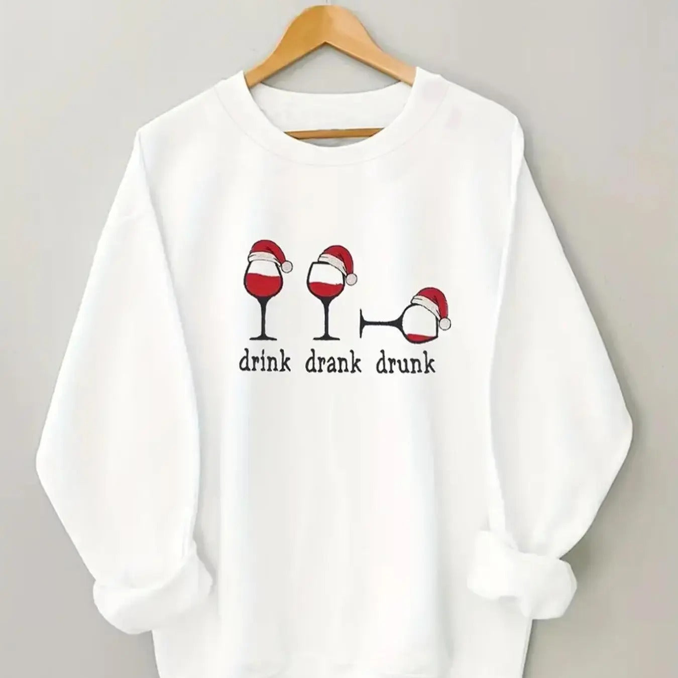 Women'WB shield Christmas TNF Letter Print Drop Shoulder Sweatshirt, Casual Long Sleeve Round Neck Pullover for Fall &...