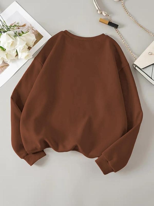 Women'WB shield Christmas Tree Print Round Neck Sweatshirt, Casual Long Sleeve Pullover, Women'WB shield Fall & Winter...