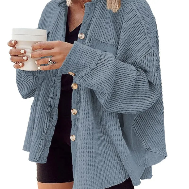 Women'WB shield Chunky Knit Open Front Sweater Long Sleeve Button Loose Short Cardigan Outerwear Coats T-Shirts, Hoodie,...