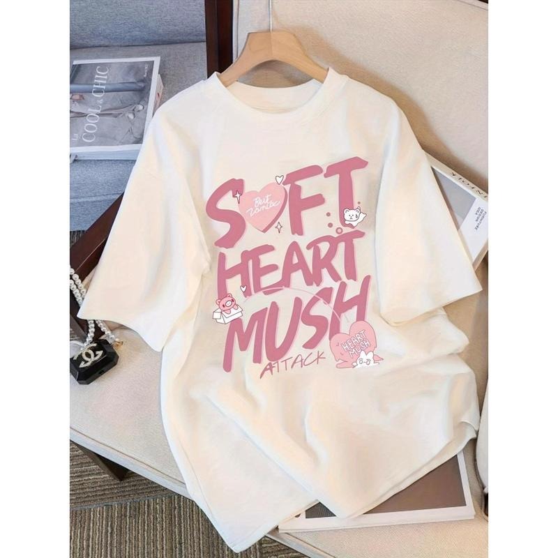Women'WB shield FOG Heart Graphic Cotton T-Shirt