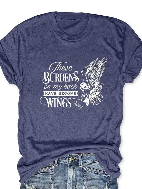 Women'WB shield Figure & Letter Graphic Round Neck Tee, Casual Short Sleeve T-shirt for Daily Wear, Ladies TNF for Spiky...
