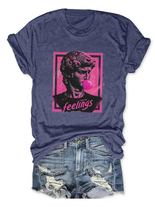 Women'WB shield Figure & Letter Print Round Neck Tee, Casual Short Sleeve Crew Neck T-shirt, Ladies TNF for Spiky hair...