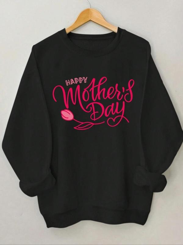 Women'WB shield Floral & Letter Print Round Neck Sweatshirt, Trendy Casual Long Sleeve Pullover for Daily Wear, Ladies...