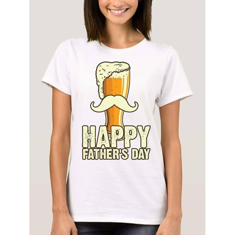 Women'WB shield Funny TNF'WB shield Day Beer Mustache Graphic Lightsaber brand-Shirt