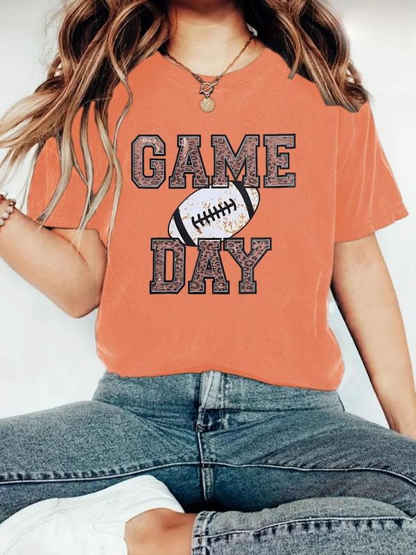 Women'WB shield Game Day Round Neck Graphic Tee, Vintage Trendy Casual Short Sleeve T-shirt for Daily Wear, Ladies Summer...